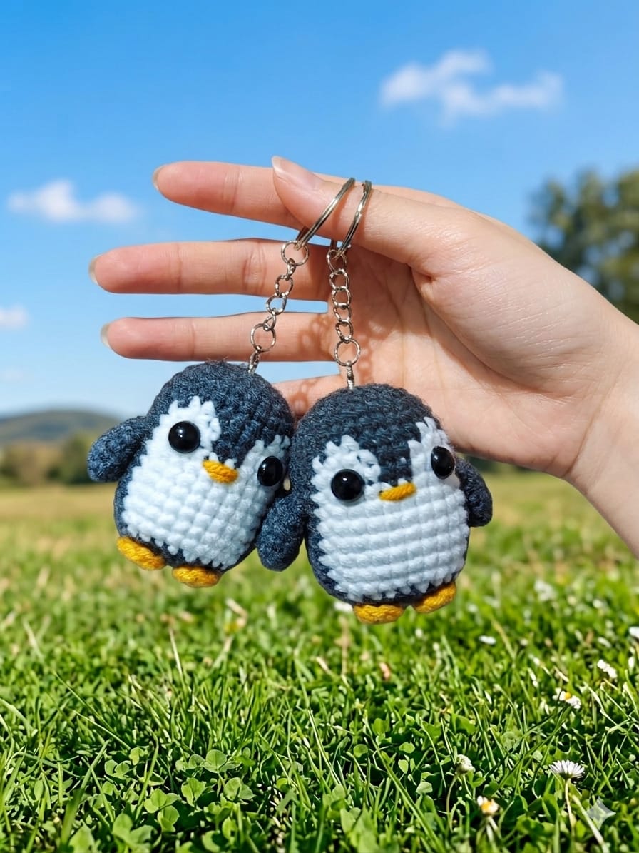 C01 Puffin Penguin Keychain