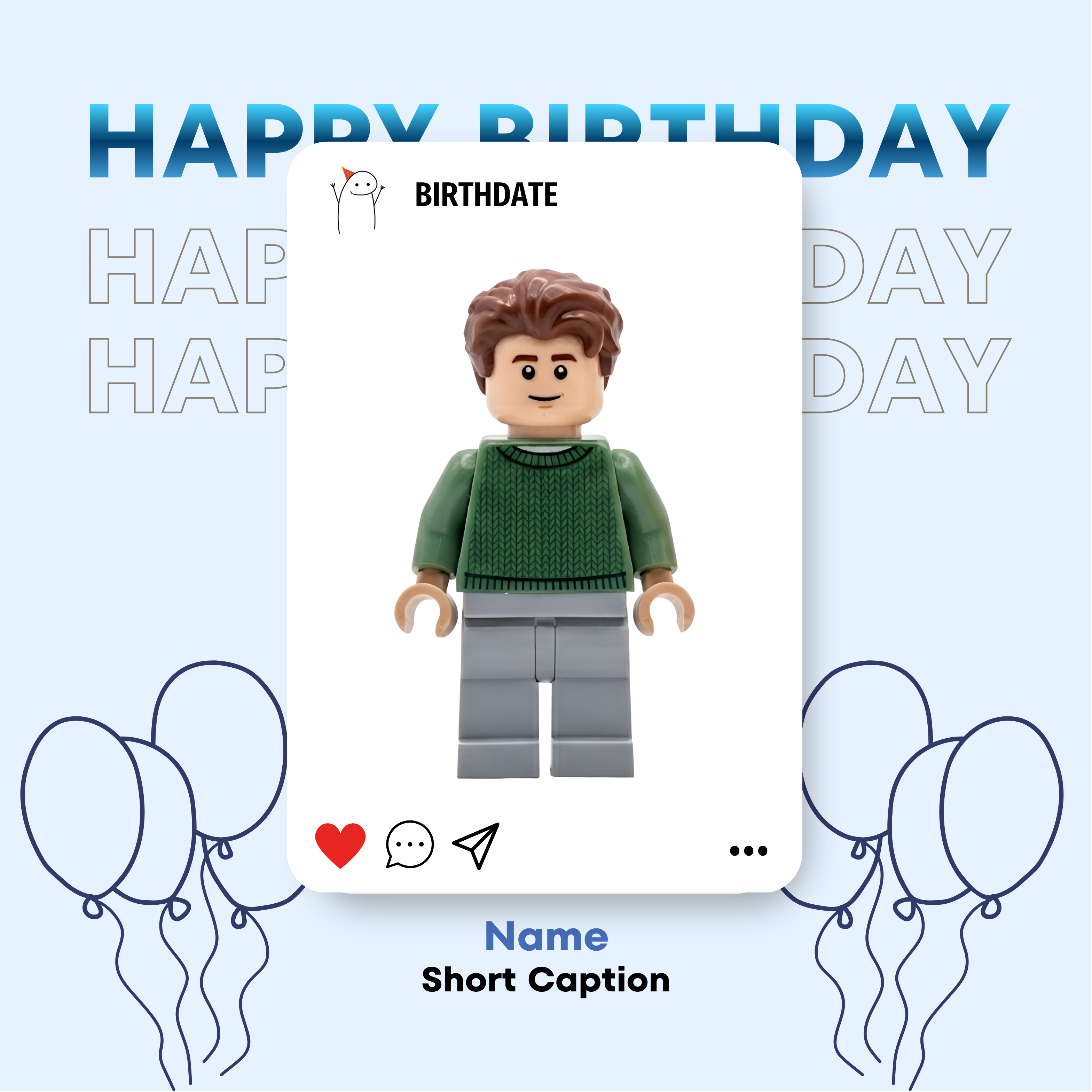 A08 Single Birthday Blue