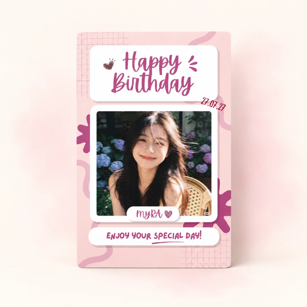 Kad Ucapan Birthday Pink (Cetak + Digital)